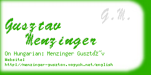 gusztav menzinger business card